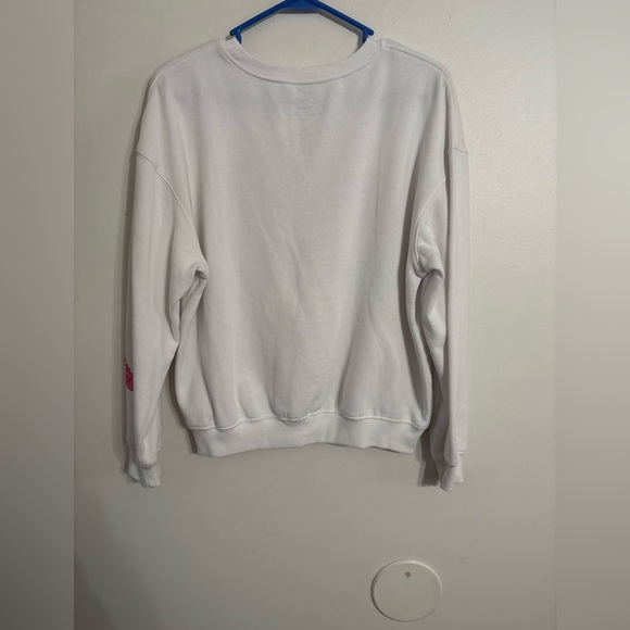 Barbie White Sweatshirt with Pink Logo Size Medium - Picture 5 of 5